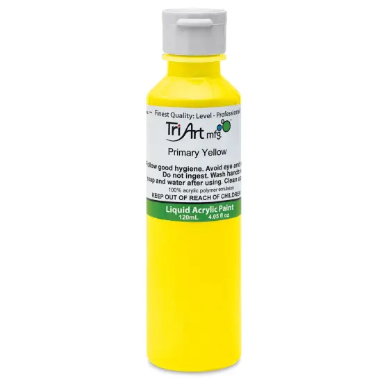 Tri-Art Liquid Artist Acrylics - Primary Yellow, 120 ml bottle {1}