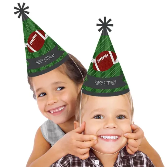 Big Dot of Happiness End Zone - Football - Cone Happy Birthday Party Hats for Kids and Adults - Set of 8 (Standard Size) {3}