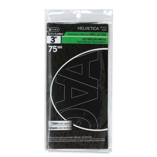 Westcott BetterLetter Self-Adhesive Vinyl Letters &ndash; 3&rdquo; Permanent Letters, Helvetica, Black {1}