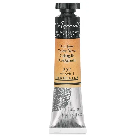 Sennelier French Artists' Watercolor - Yellow Ochre, 21 ml Tube {2}