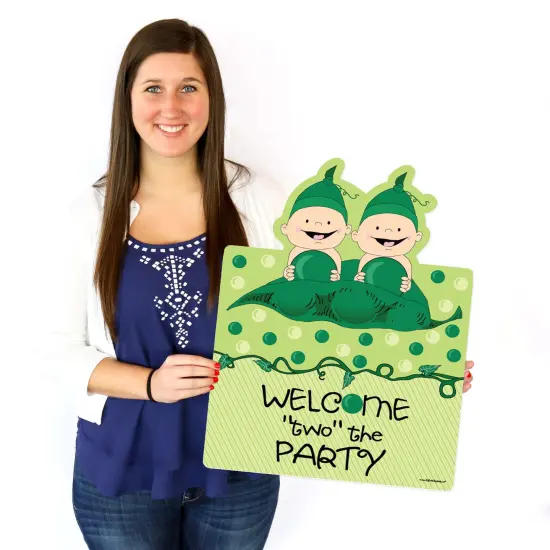Big Dot of Happiness Double the Fun - Twins Two Peas in a Pod - Party Decorations - Baby Shower or First Birthday Party Welcome Yard Sign {4}