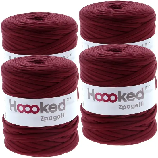 Multipack of 4 - Hoooked Zpagetti Yarn-Burgundy Passion {1}