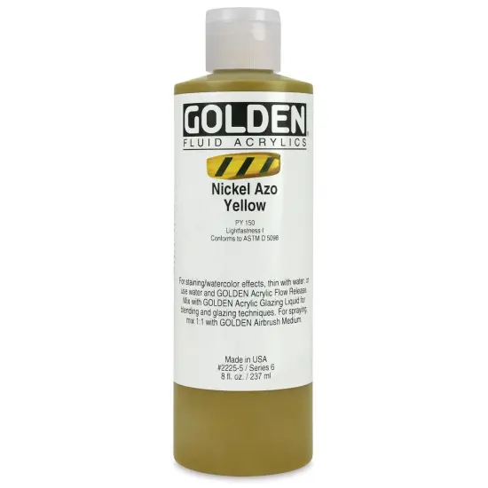 Golden Fluid Acrylics - Nickel Azo Yellow, 8 oz bottle {1}