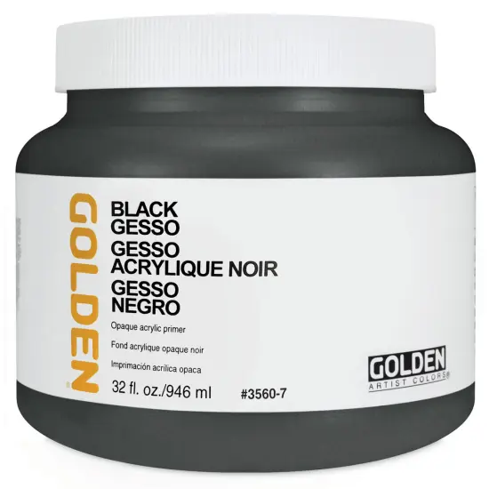 Golden Gesso - Black, 32 oz jar {1}
