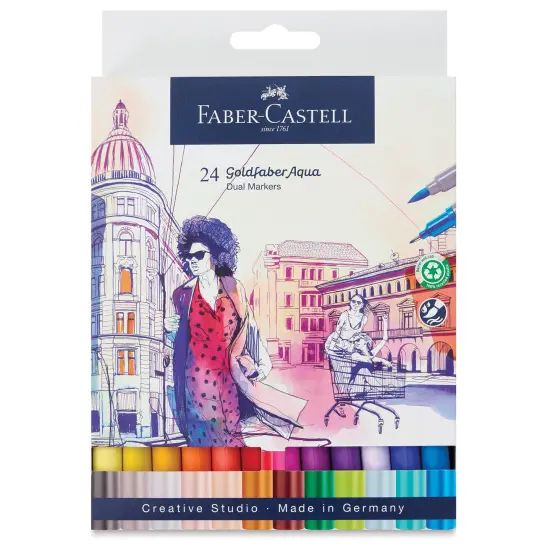 Faber-Castell Goldfaber Aqua Dual Markers - Assorted, Set of 24 {1}