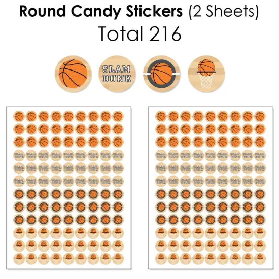 Big Dot of Happiness Nothin' But Net - Basketball - Baby Shower or Birthday Party Candy Favor Sticker Kit - 304 Pieces {6}