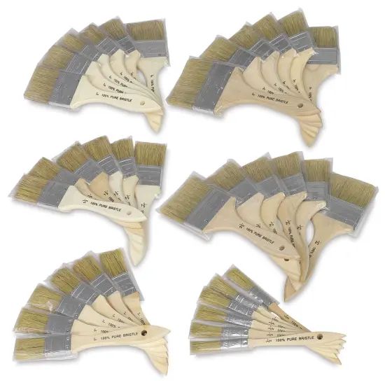 Blick Economy White Bristle Brush Class Pack - Gesso, Classpack of 36 Brushes {1}