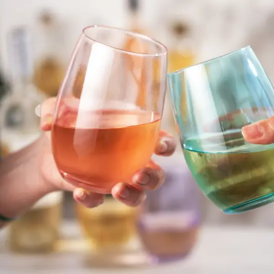 Color Stemless Wine Glass set of 4  {3}