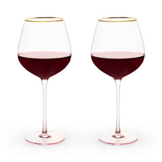 Rose Crystal Red Wine Glass Set  {6}