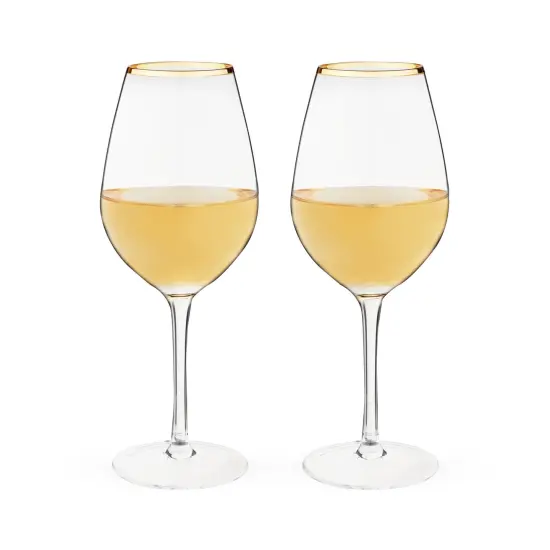 Gilded Stemmed Wine Glass Set  {6}