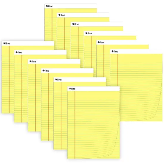 Legal Pad, Wide Ruled, Yellow, 50 Sheets, Pack of 12 {1}