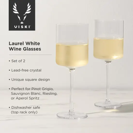 Laurel Crystal White Wine Glasses  {4}