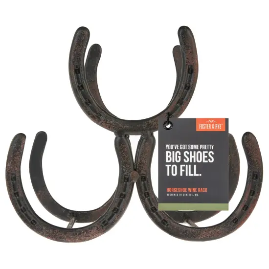 Horseshoe 3 Bottle Metal Wine Rack {5}