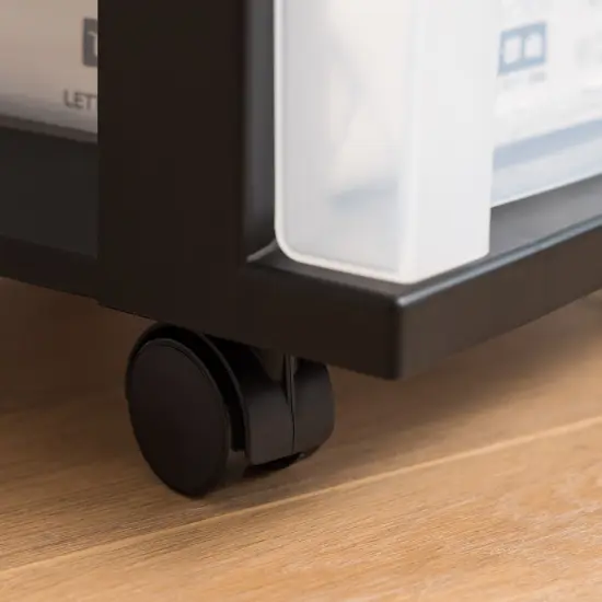 IRIS USA Medium 3 Drawer Cart with Organizer Top, Black {6}