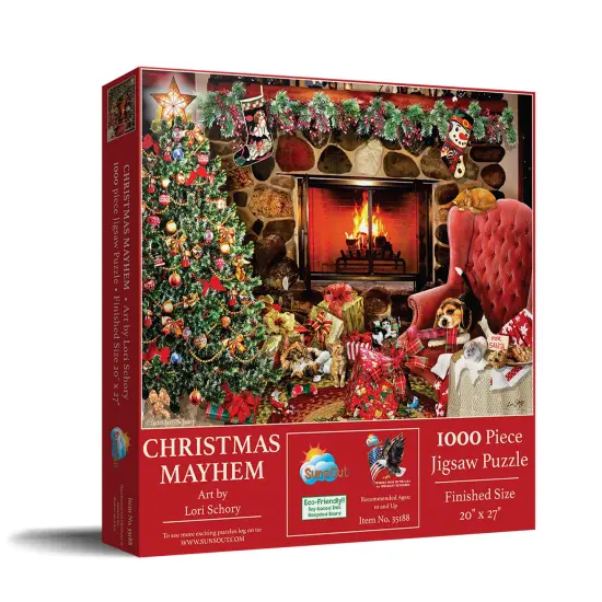 Sunsout Christmas Mayhem 1000 pc Christmas Jigsaw Puzzle 35188 {3}