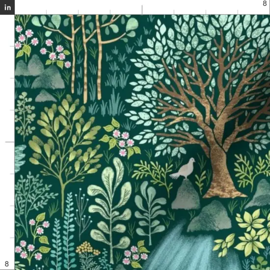 Various Fabrics by the Yard or Fat Quarter Forest Paradise Woodland Nature Wildlife Lush Botanical Green Flora Gender Neutral Baby Custom Printed Fabric by Spoonflower {4}