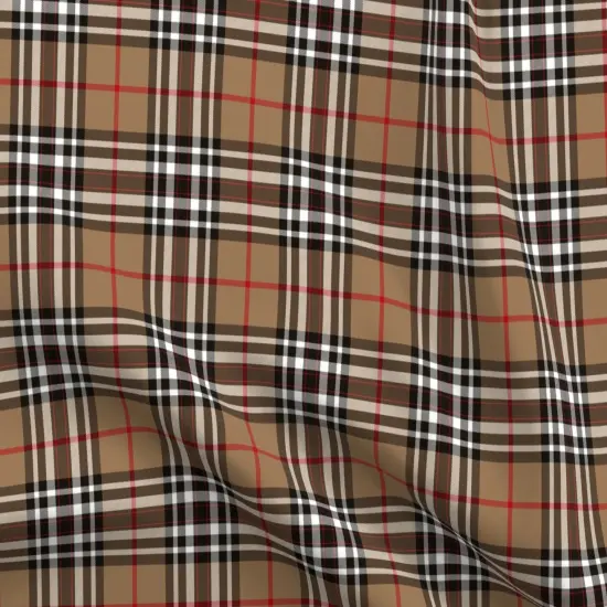 Various Fabrics by the Yard or Fat Quarter Tartan Plaid Scottish Tan Brown Black White Custom Printed Fabric by Spoonflower {5}