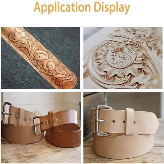 ELW Import Tooling Leather 9/10 oz Natural Belt Blanks/Strips/Straps from Full Grain Vegetable Tanned Leather (1-3/4" x 50") {5}