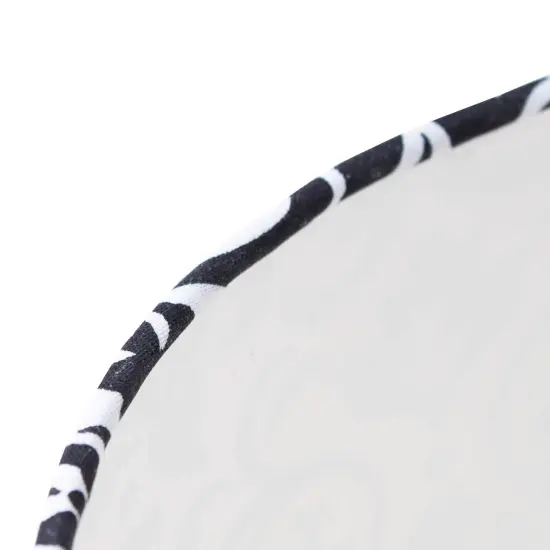 Aladdin Oil Lamp Shade, Cloth, 12 inch Base Fitter Lampshade, Black and White Damask Print {4}