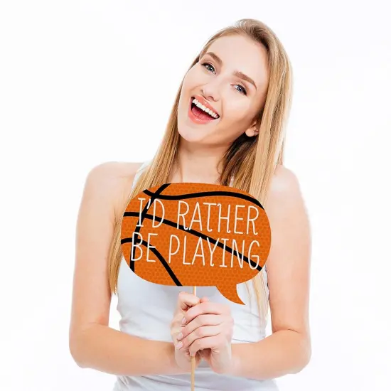 Big Dot of Happiness Funny Nothin' but Net - Basketball - Tailgating Party Photo Booth Props Kit - 10 Piece {3}