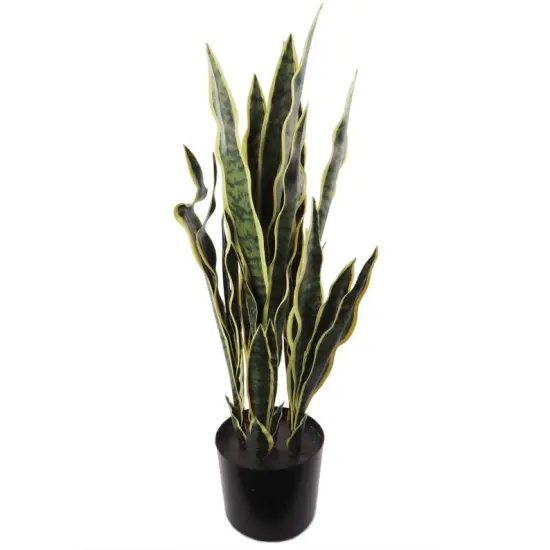 36" Real Touch Silk Snake Plant in Black Pot - Add a Touch of Nature to Your Home, Floral Home by Artificial Flowers {1}
