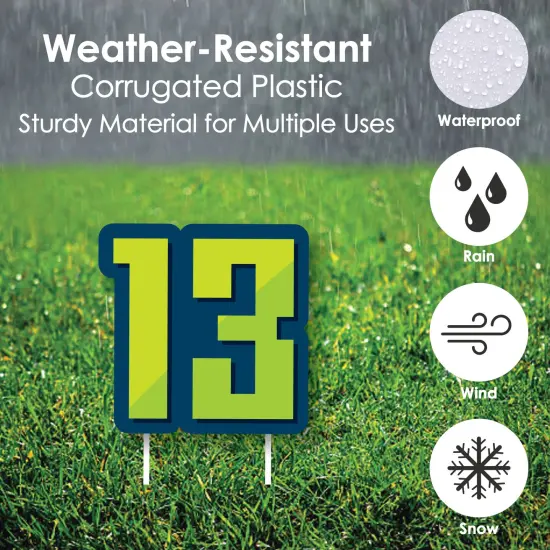 Big Dot of Happiness Boy 13th Birthday - Yard Sign and Outdoor Lawn Decorations - Official Teenager Birthday Party Yard Signs - Set of 8 {4}