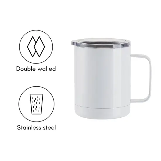 12oz Stainless Steel Sublimation Lidded Mugs - 4 Pack {3}