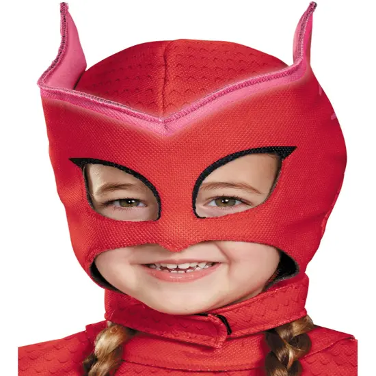 Girls Deluxe PJ Masks Owlette Glow In The Dark Fabric Mask Costume Accessory {1}