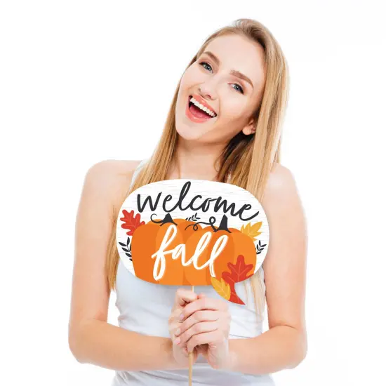 Big Dot of Happiness Fall Pumpkin - Halloween or Thanksgiving Party Photo Booth Props Kit - 20 Count {4}