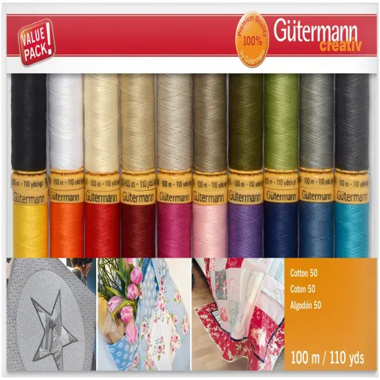 Gutermann Cotton 50 Thread Set - 20 Spools-Basics {1}