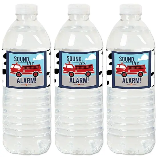 Big Dot of Happiness Fired Up Fire Truck - Firefighter Firetruck Baby Shower or Birthday Party Water Bottle Sticker Labels - Set of 20 {1}