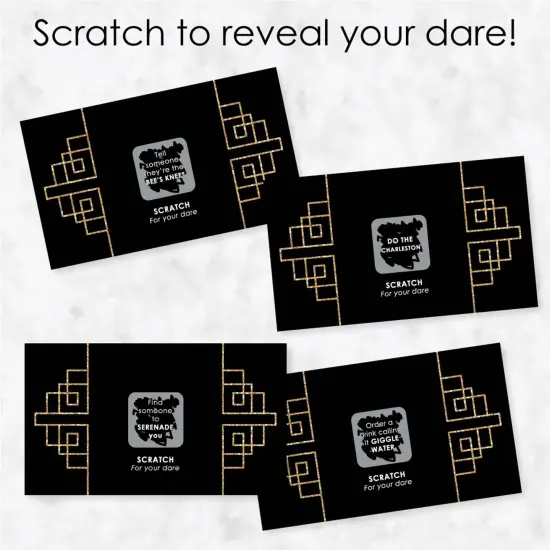 Big Dot of Happiness Roaring 20's - 1920s Art Deco Jazz Party Game Scratch Off Dare Cards - 22 Count {4}