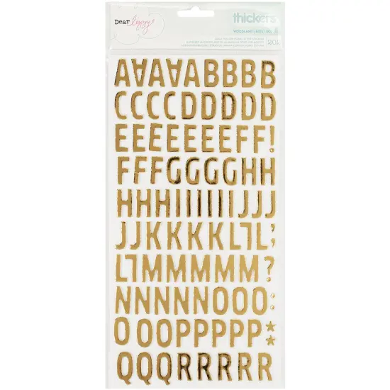 Thickers Fine & Dandy Alphabet Stickers - Woodland, Gold Foiled, 202pcs {1}