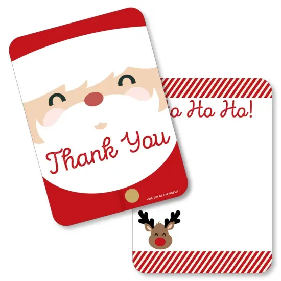 Big Dot of Happiness Jolly Santa Claus - Shaped Thank You Cards - Christmas Party Shaped Thank You Cards with Envelopes - Set of 12 {1}