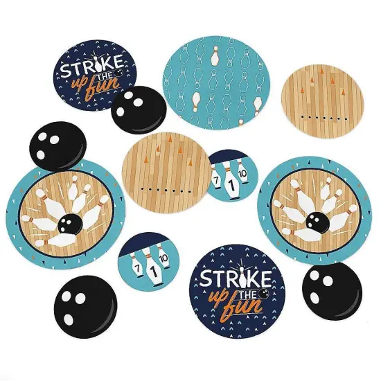 Big Dot of Happiness Strike Up the Fun - Bowling - Birthday Party or Baby Shower Giant Circle Confetti - Party Decorations - Large Confetti 27 Count {1}