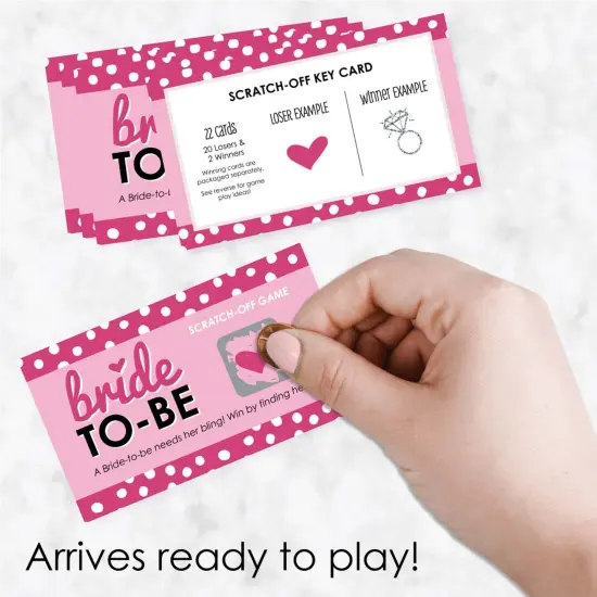 Big Dot of Happiness Bride-To-Be - Bridal Shower & Classy Bachelorette Party Game Scratch Off Cards - 22 Count {3}