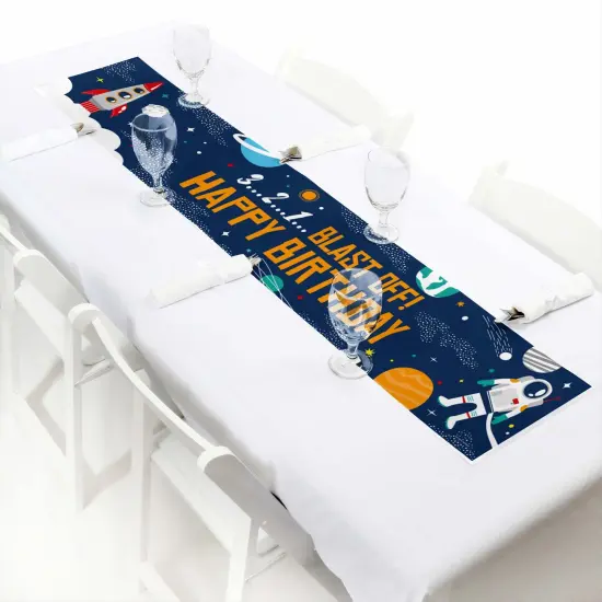 Big Dot of Happiness Blast Off to Outer Space - Rocket Ship Happy Birthday Decorations Party Banner {7}