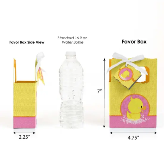 Big Dot of Happiness Pink Ducky Duck - Girl Baby Shower or Birthday Party Favor Boxes - Set of 12 {3}