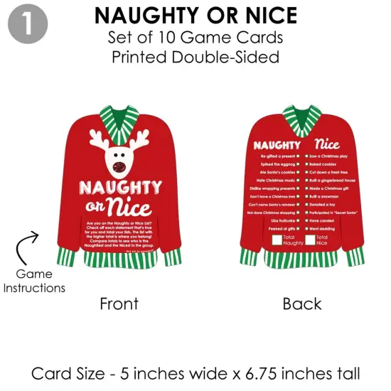 Big Dot of Happiness Ugly Sweater - 4 Holiday and Christmas Party Games - 10 Cards Each - Gamerific Bundle {6}