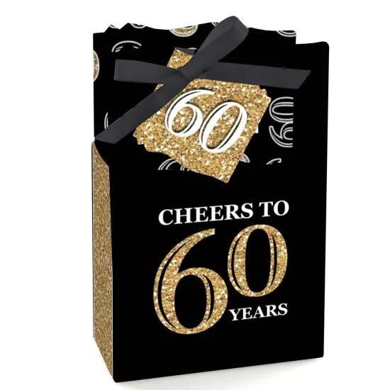 Big Dot of Happiness Adult 60th Birthday - Gold - Birthday Party Favor Boxes - Set of 12 {1}