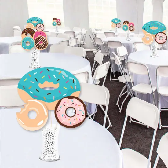 Big Dot of Happiness Donut Worry, Let's Party - Doughnut Party Centerpiece Sticks - Showstopper Table Toppers - 35 Pieces {3}