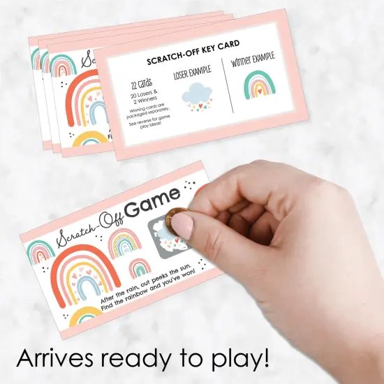 Big Dot of Happiness Hello Rainbow - Boho Baby Shower and Birthday Party Game Scratch Off Cards - 22 Count {3}