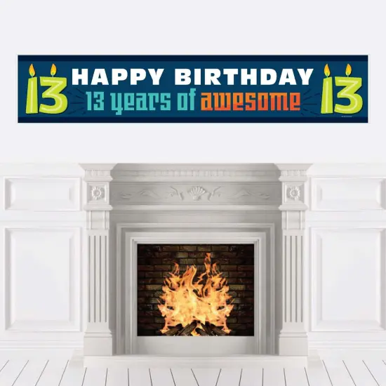 Big Dot of Happiness Boy 13th Birthday - Happy Birthday Official Teenager Decorations Party Banner {1}