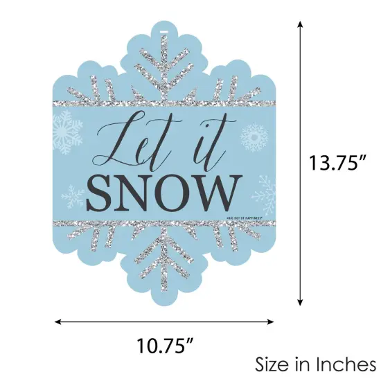 Big Dot of Happiness Winter Wonderland - Hanging Porch Snowflake Holiday Party & Winter Wedding Outdoor Decorations - Front Door Decor - 1 Piece Sign {7}