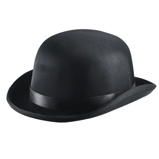 Black Bowler Derby Hat - Bolivian Costume Accessories Victorian Hats for Adults and Children Costumes {1}