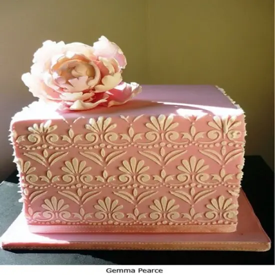 Fleur De Lis Cake Stencil Side #5 | C494 by Designer Stencils | Cake Decorating Tools | Baking Stencils for Royal Icing, Airbrush, Dusting Powder | Reusable Plastic Food Grade Stencil for Cakes | Easy to Use & Clean Cake Stencil {2}