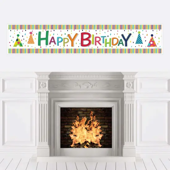 Big Dot of Happiness Cheerful Happy Birthday - Colorful Happy Birthday Decorations Party Banner {1}