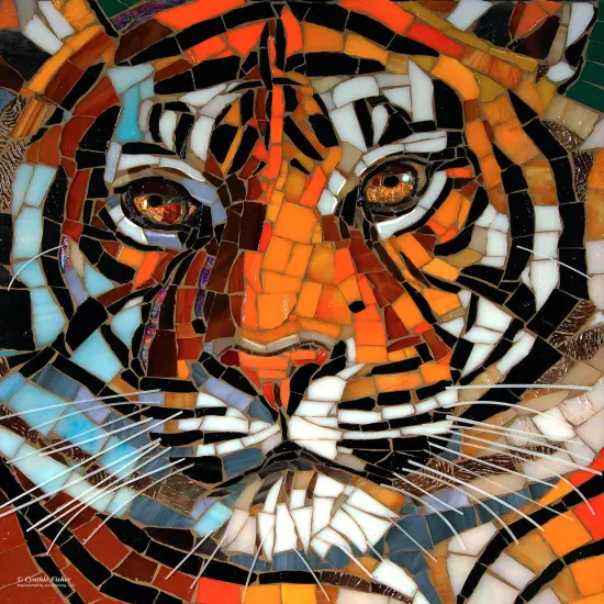 Sunsout Stained Glass Tiger 1000 pc Jigsaw Puzzle 70707 {1}