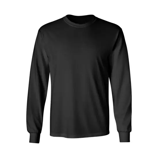 Gildan&reg; Heavy Cotton Long Sleeve Crewneck T-Shirt Black {1}