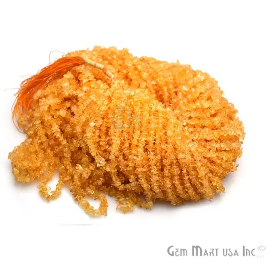 Citrine Chip Beads, 34 Inch, Natural Chip Strands, Drilled Strung Nugget Beads, 3-7mm, Polished, GemMartUSA (CHCI-70001) {5}